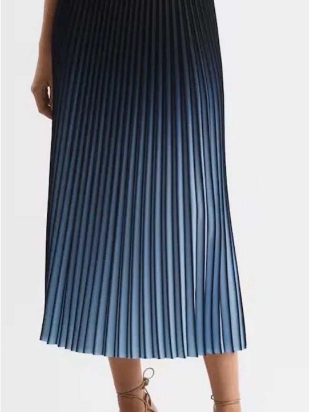 Reiss Marnie Pleated Ombre Midi Skirt - size 6 - Picture 5 of 6